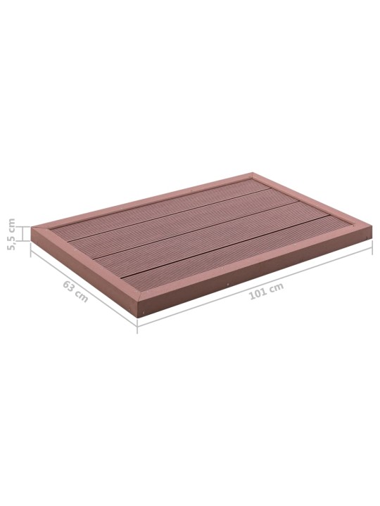 Podlahový prvek pro solární sprchu hnědý 101 x 63 x 5,5 cm WPC