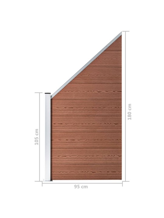 Plotový dílec WPC 95 x (105–180) cm hnědý