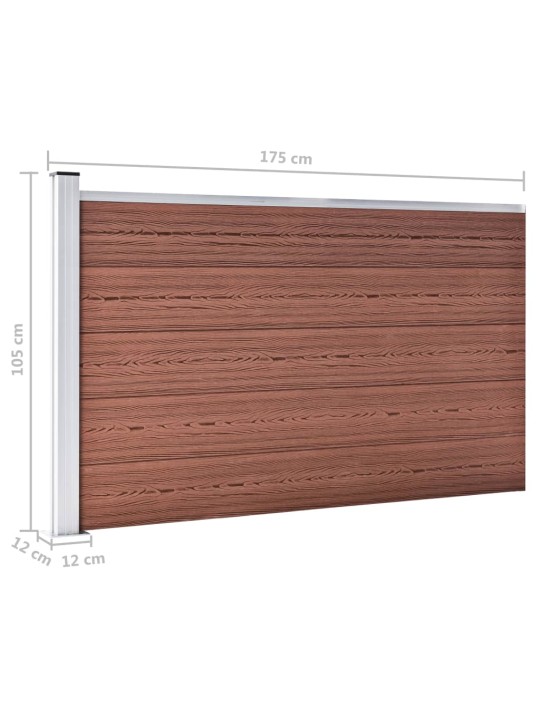 Zahradní plot dřevoplast 175 x 105 cm hnědý