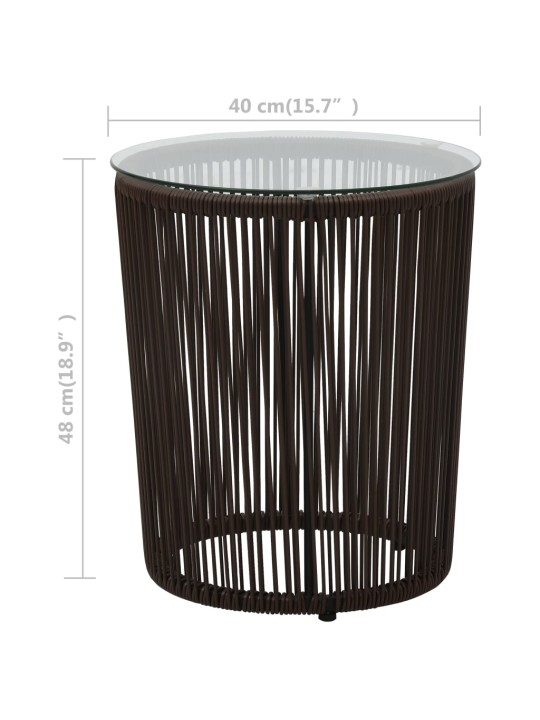 3dílný bistro set s poduškami PE ratan hnědý