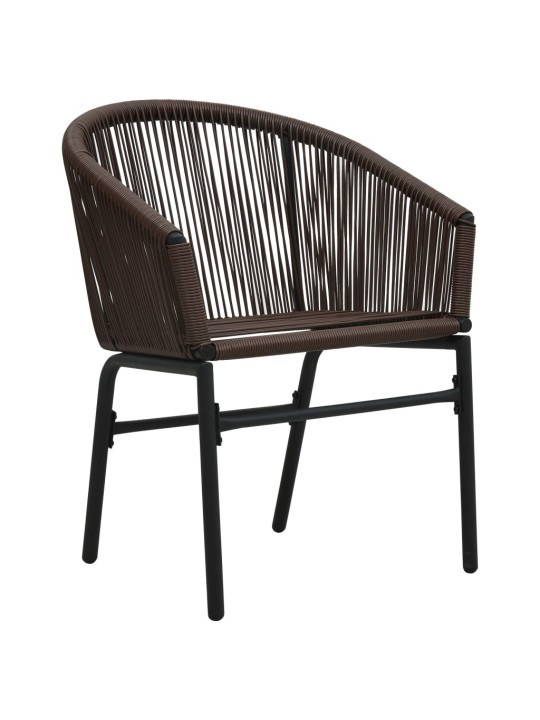 3dílný bistro set s poduškami PE ratan hnědý