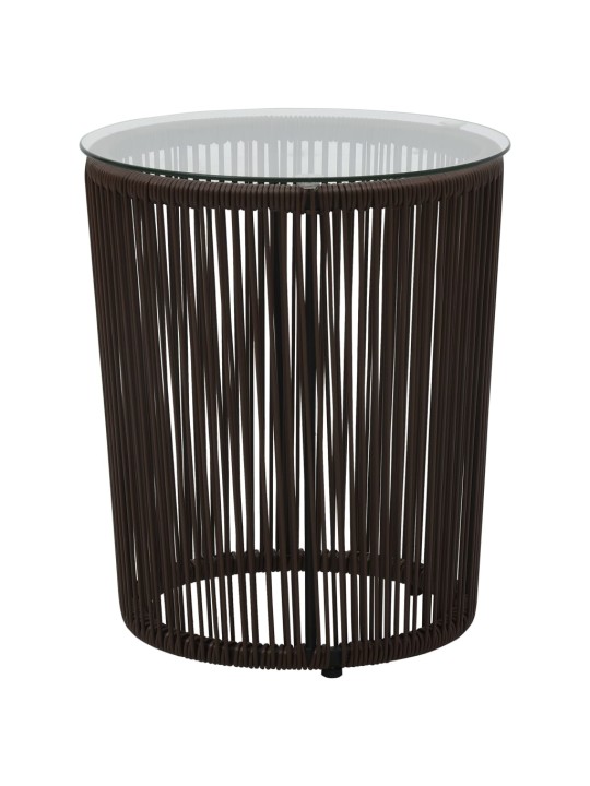3dílný bistro set s poduškami PE ratan hnědý