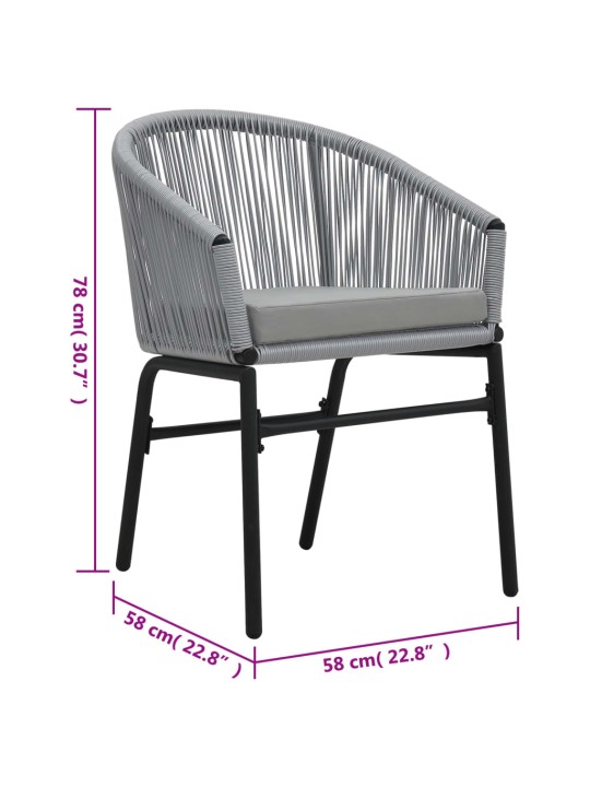 3dílný bistro set s poduškami PE ratan šedý
