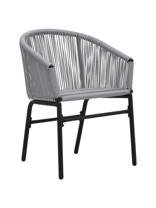 3dílný bistro set s poduškami PE ratan šedý