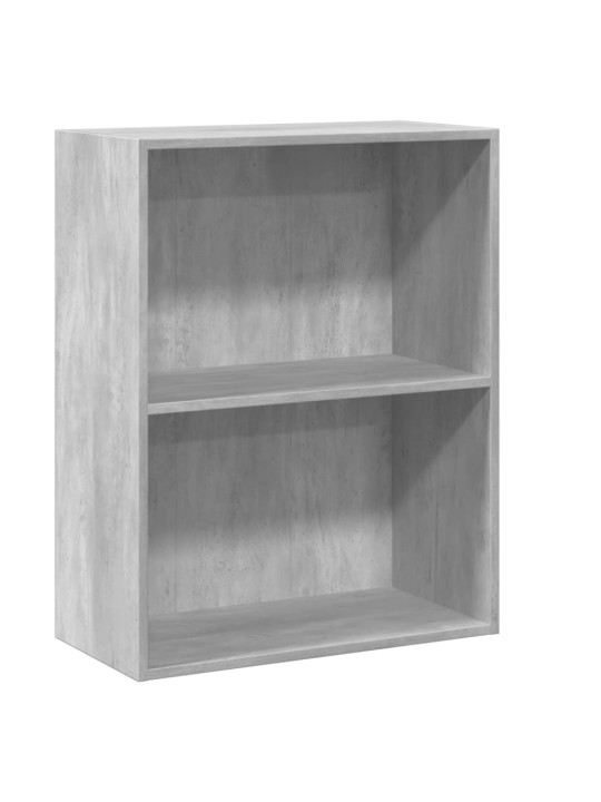 2patrová knihovna betonově šedá 60 x 30 x 76,5 cm dřevotříska