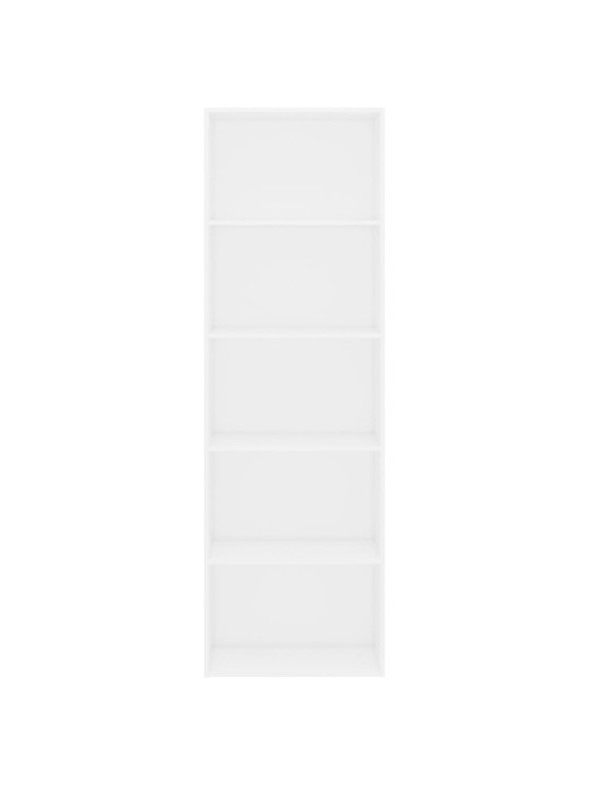5patrová knihovna bílá 60 x 30 x 189 cm kompozitní dřevo