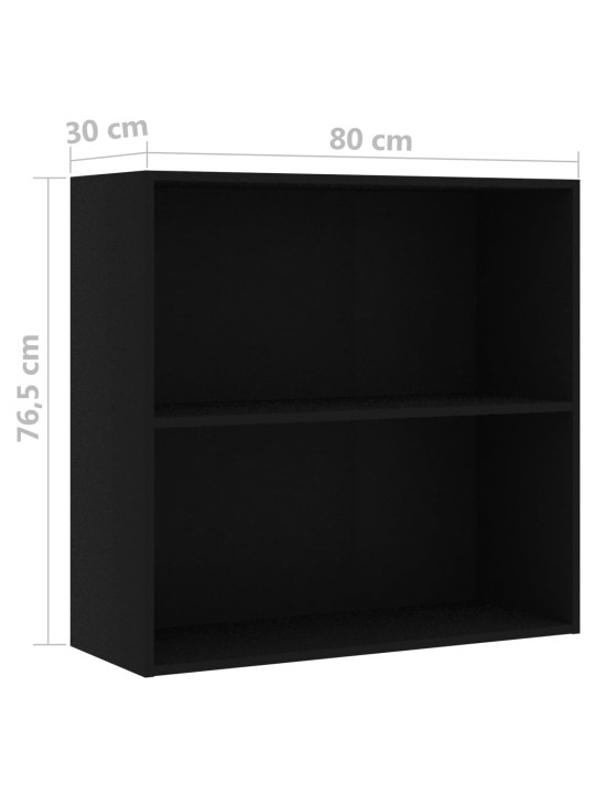 Knihovna černá 80x30x76,5 cm kompozitní dřevo
