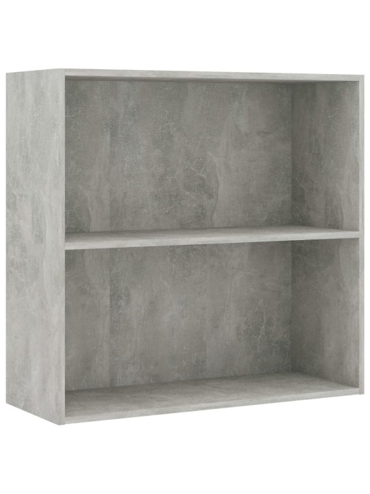 2patrová knihovna betonově šedá 80 x 30 x 76,5 cm dřevotříska