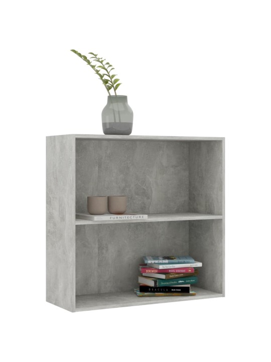 2patrová knihovna betonově šedá 80 x 30 x 76,5 cm dřevotříska