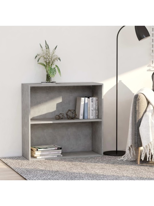 2patrová knihovna betonově šedá 80 x 30 x 76,5 cm dřevotříska