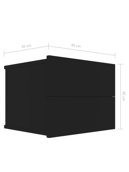 Noční stolky 2 ks černé 40 x 30 x 30 cm kompozitní dřevo