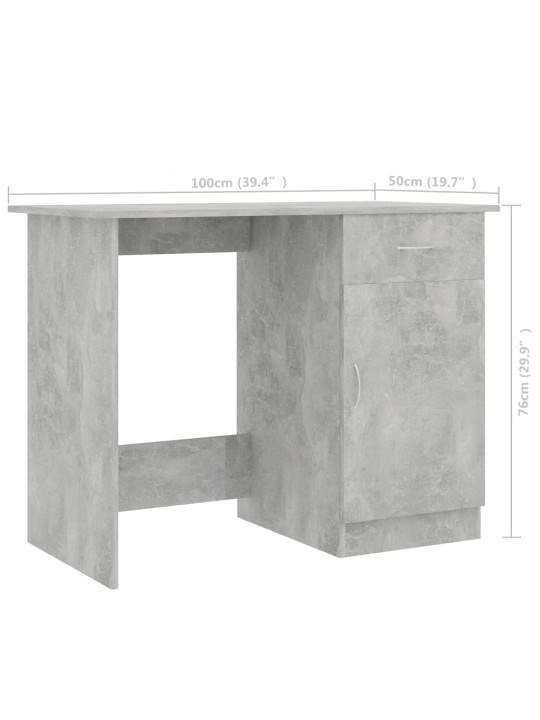 Psací stůl betonově šedý 100 x 50 x 76 cm dřevotříska