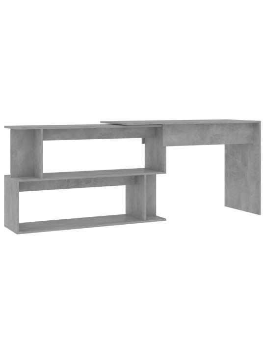 Rohový psací stůl betonově šedý 200 x 50 x 76 cm dřevotříska