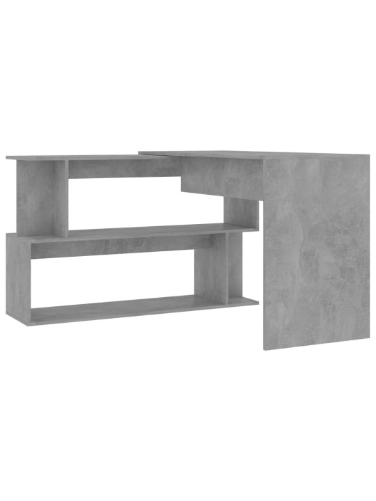 Rohový psací stůl betonově šedý 200 x 50 x 76 cm dřevotříska