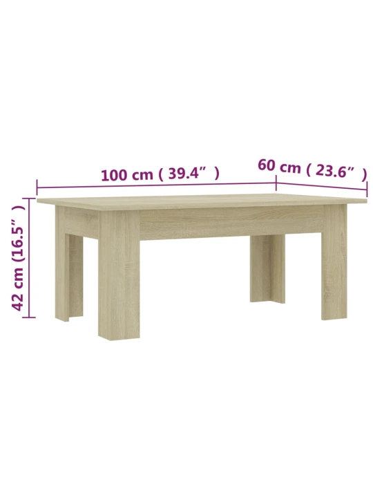 Konferenční stolek dub sonoma 100 x 60 x 42 cm kompozitní dřevo