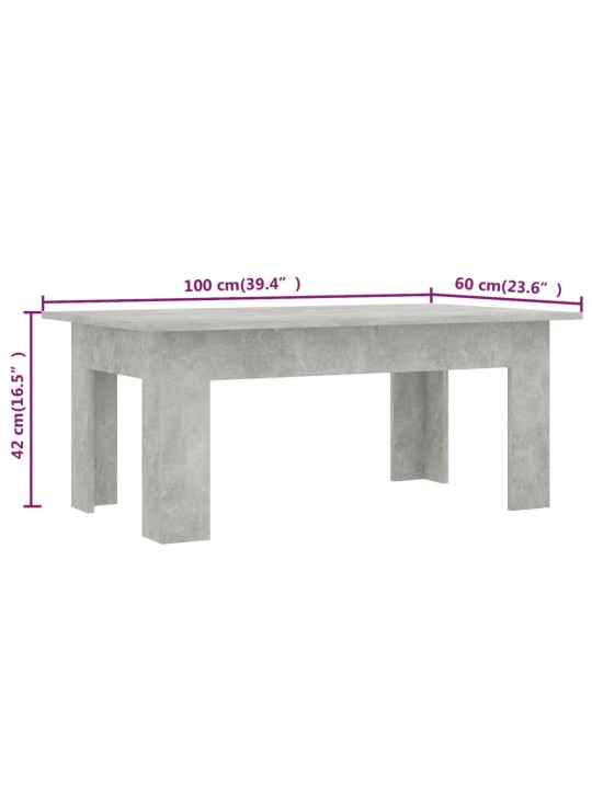 Konferenční stolek betonově šedý 100x60x42 cm kompozitní dřevo