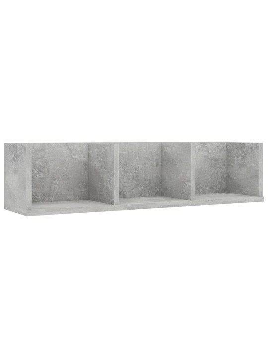 Nástěnná police na CD betonově šedá 75x18x18cm kompozitní dřevo