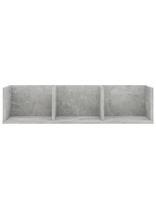 Nástěnná police na CD betonově šedá 75x18x18cm kompozitní dřevo