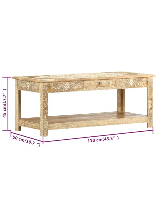 Konferenční stolek 110x50x45 cm ruční malba masivní mangovník