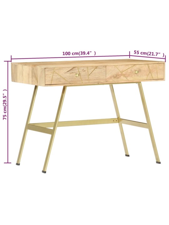 Psací stůl se zásuvkami 100x55x75 cm masivní mangovníkové dřevo