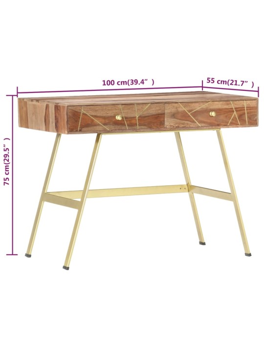 Psací stůl se zásuvkami 100x55x75 cm masivní akáciové dřevo