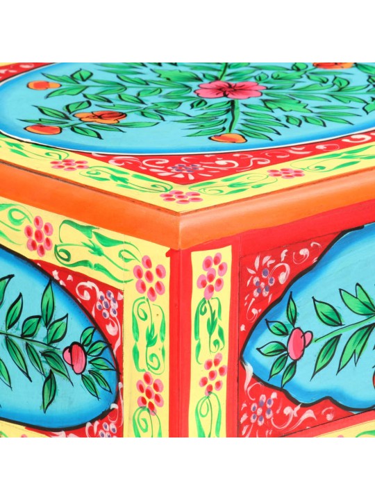 Ručně malovaný konzolový stolek 80x35x75 cm masivní mangovník