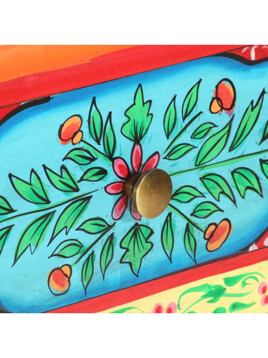 Ručně malovaný konzolový stolek 80x35x75 cm masivní mangovník
