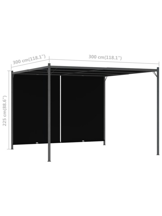 Zahradní pergola se zatahovací střechou 3 x 3 m antracitová