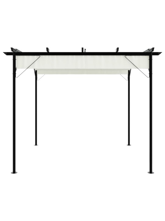 Pergola se zatahovací střechou krémově bílá 3 x 3 m ocel