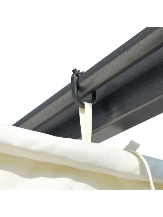 Pergola se zatahovací střechou krémově bílá 3 x 3 m ocel