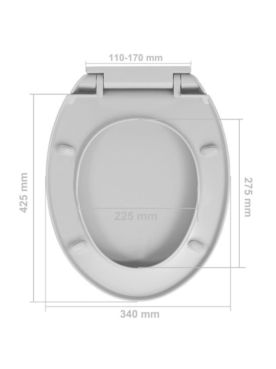 WC sedátko s pomalým sklápěním světle šedé oválné