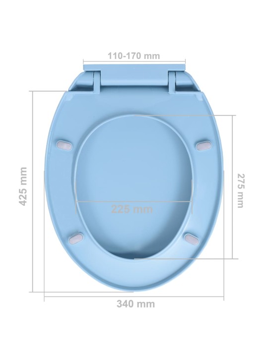 WC sedátko s pomalým sklápěním rychloupínací modré oválné