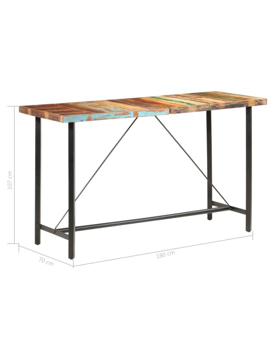Barový stůl 180 x 70 x 107 cm masivní recyklované dřevo