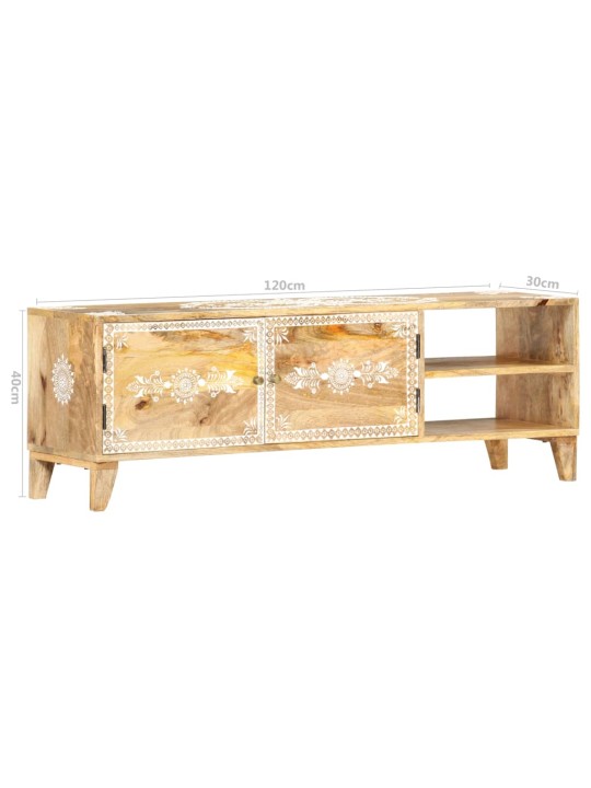 TV stolek 120 x 30 x 40 cm masivní mangovníkové dřevo