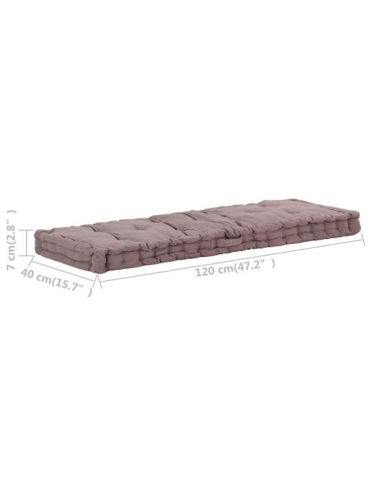 Poduška na nábytek z palet bavlna 120 x 40 x 7 cm taupe