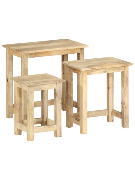 Hnízdové stolky 3 ks masivní mangovníkové dřevo