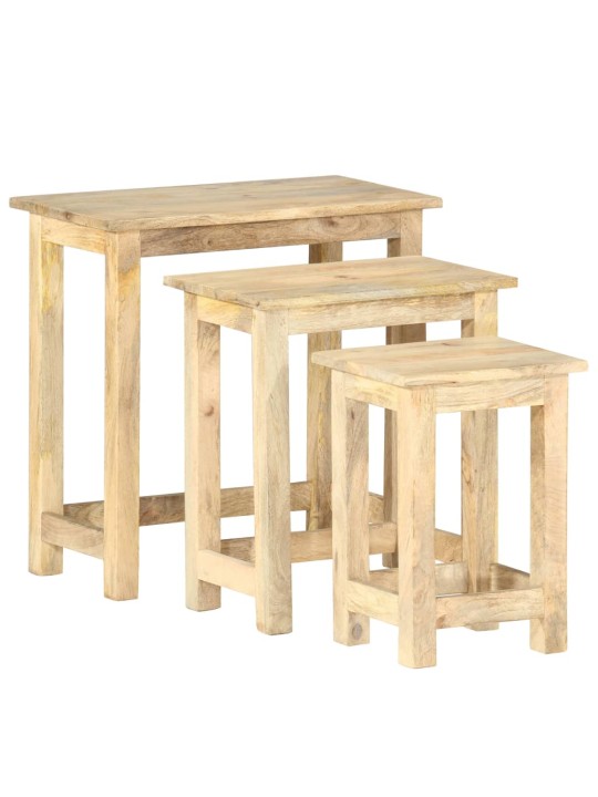 Hnízdové stolky 3 ks masivní mangovníkové dřevo