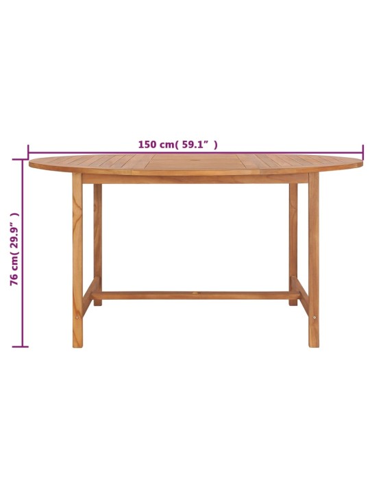 Zahradní stůl 150 x 76 cm masivní teakové dřevo