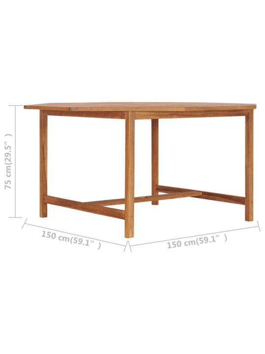 Zahradní stůl 150 x 150 x 75 cm masivní teakové dřevo