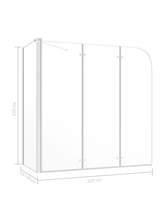 Sprchový kout 120 x 69 x 130 cm tvrzené sklo průhledný