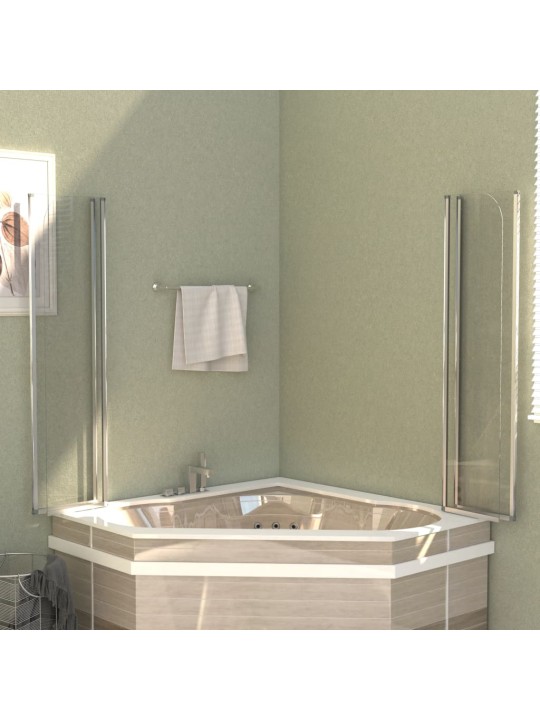 Sprchové kouty 2 ks 104 x 130 cm tvrzené sklo průhledné