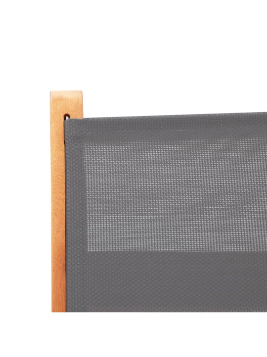 Skládací zahradní židle 4 ks šedé masivní eukalyptus a textilen
