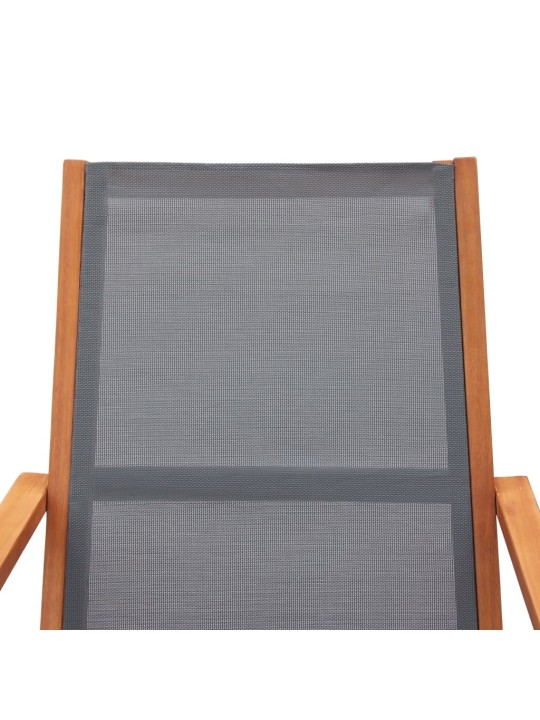 Zahradní křeslo šedé masivní eukalyptus a textilen
