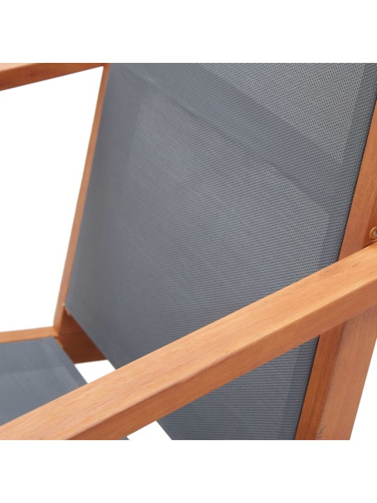 Zahradní křeslo šedé masivní eukalyptus a textilen