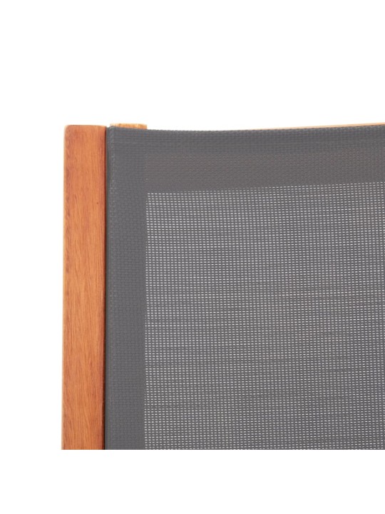 Zahradní křeslo s podnožkou šedé masivní eukalyptus a textilen