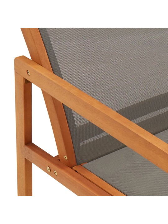 Zahradní křeslo šedé masivní eukalyptus a textilen