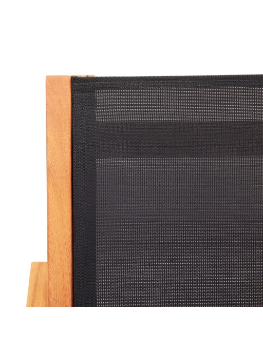 Zahradní křeslo černé masivní eukalyptus a textilen