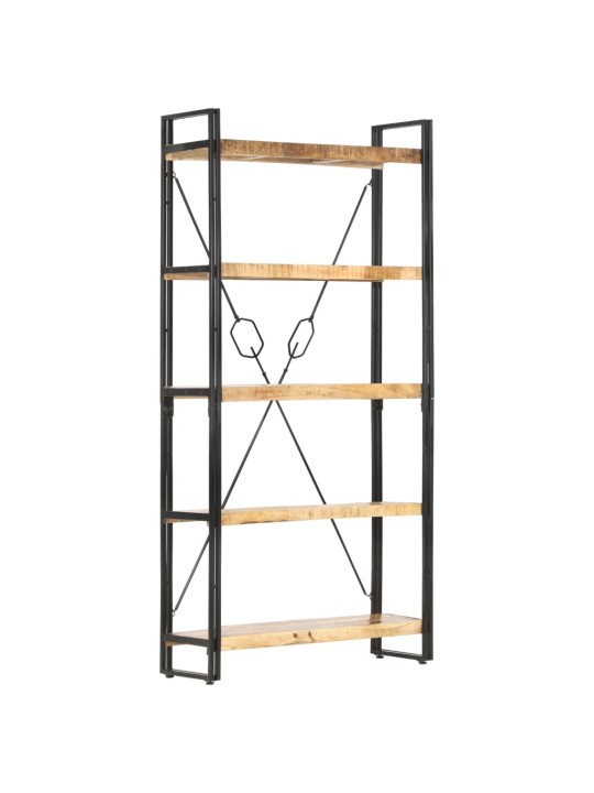 Knihovna s 5 policemi 90x30x180 cm masivní mangovníkové dřevo