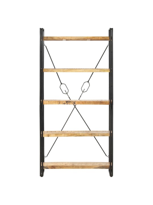 Knihovna s 5 policemi 90x30x180 cm masivní mangovníkové dřevo