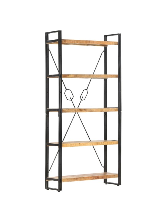 Knihovna s 5 policemi 90x30x180 cm masivní mangovníkové dřevo